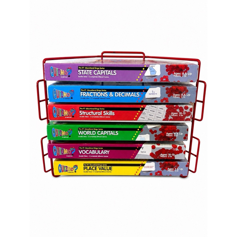 quizmo educational bingo series with stand